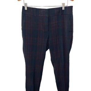 Loft Curvy Skinny Ankle Plaid Pants E18